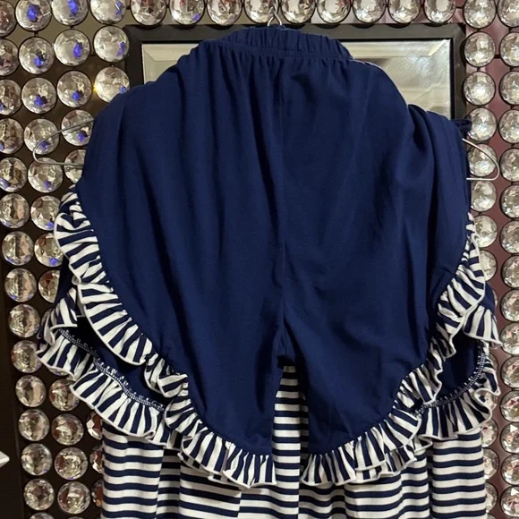 Boutique Striped Embroidered Paw Patrol Kids Dress/Tunic with Ruffle shorts sz10 - Picture 2 of 6